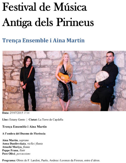 Festival De Música Antiga Dels Pirineus, 2015